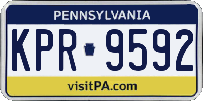 PA license plate KPR9592