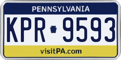 PA license plate KPR9593