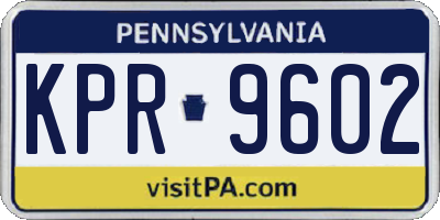 PA license plate KPR9602