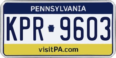PA license plate KPR9603