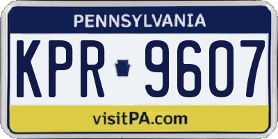 PA license plate KPR9607