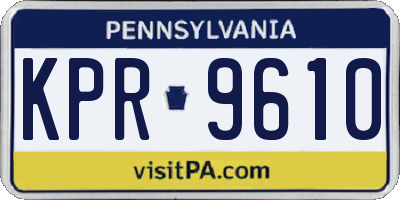 PA license plate KPR9610