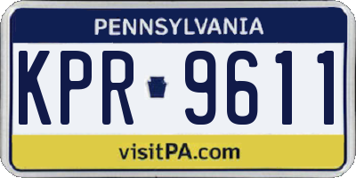 PA license plate KPR9611