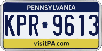 PA license plate KPR9613