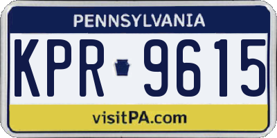 PA license plate KPR9615