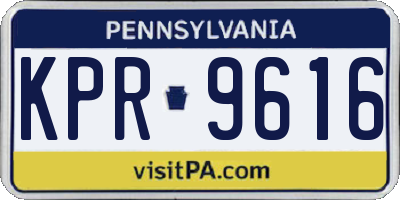 PA license plate KPR9616