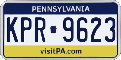 PA license plate KPR9623