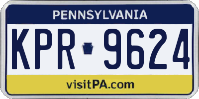 PA license plate KPR9624