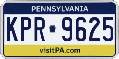 PA license plate KPR9625