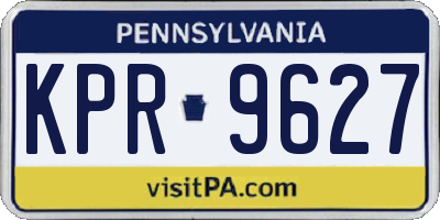 PA license plate KPR9627