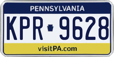 PA license plate KPR9628