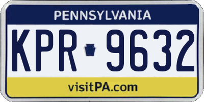 PA license plate KPR9632