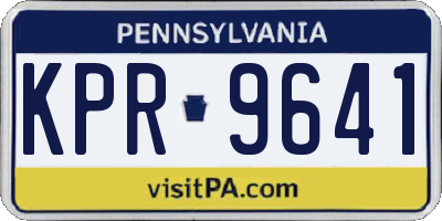 PA license plate KPR9641