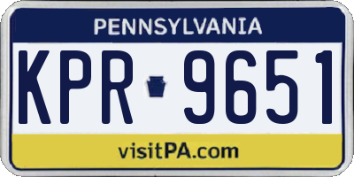 PA license plate KPR9651