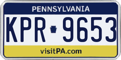 PA license plate KPR9653