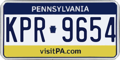 PA license plate KPR9654