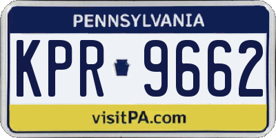 PA license plate KPR9662