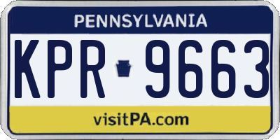 PA license plate KPR9663