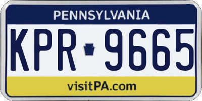PA license plate KPR9665
