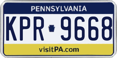 PA license plate KPR9668
