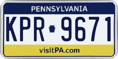 PA license plate KPR9671