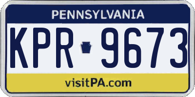 PA license plate KPR9673