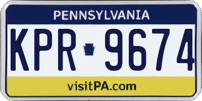PA license plate KPR9674
