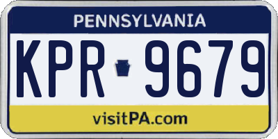 PA license plate KPR9679