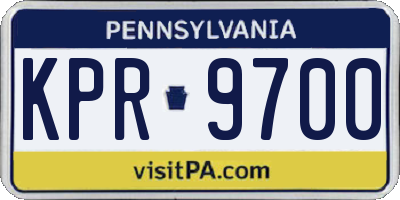 PA license plate KPR9700