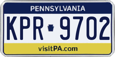 PA license plate KPR9702
