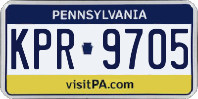 PA license plate KPR9705