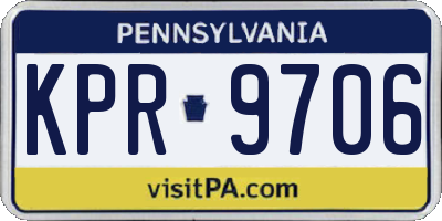 PA license plate KPR9706