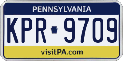 PA license plate KPR9709