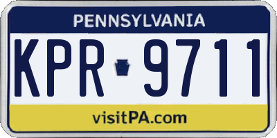 PA license plate KPR9711