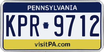 PA license plate KPR9712
