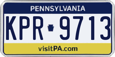 PA license plate KPR9713