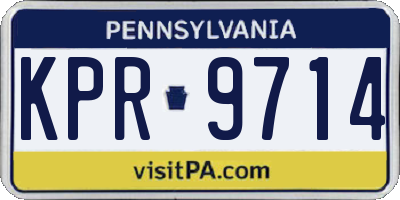 PA license plate KPR9714