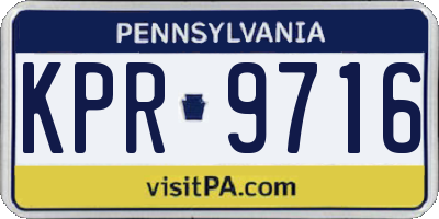 PA license plate KPR9716