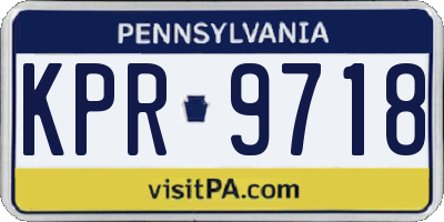 PA license plate KPR9718