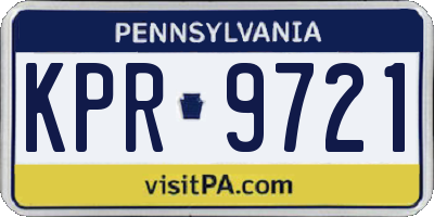 PA license plate KPR9721