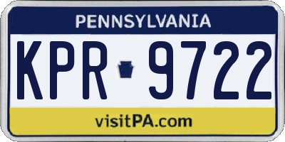 PA license plate KPR9722