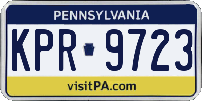 PA license plate KPR9723