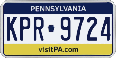PA license plate KPR9724