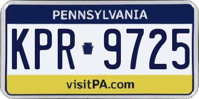 PA license plate KPR9725