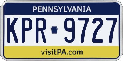 PA license plate KPR9727