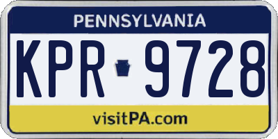 PA license plate KPR9728