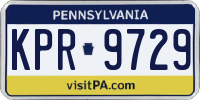 PA license plate KPR9729