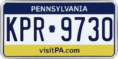 PA license plate KPR9730