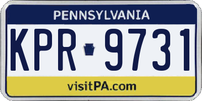 PA license plate KPR9731