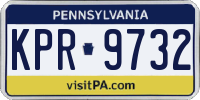 PA license plate KPR9732
